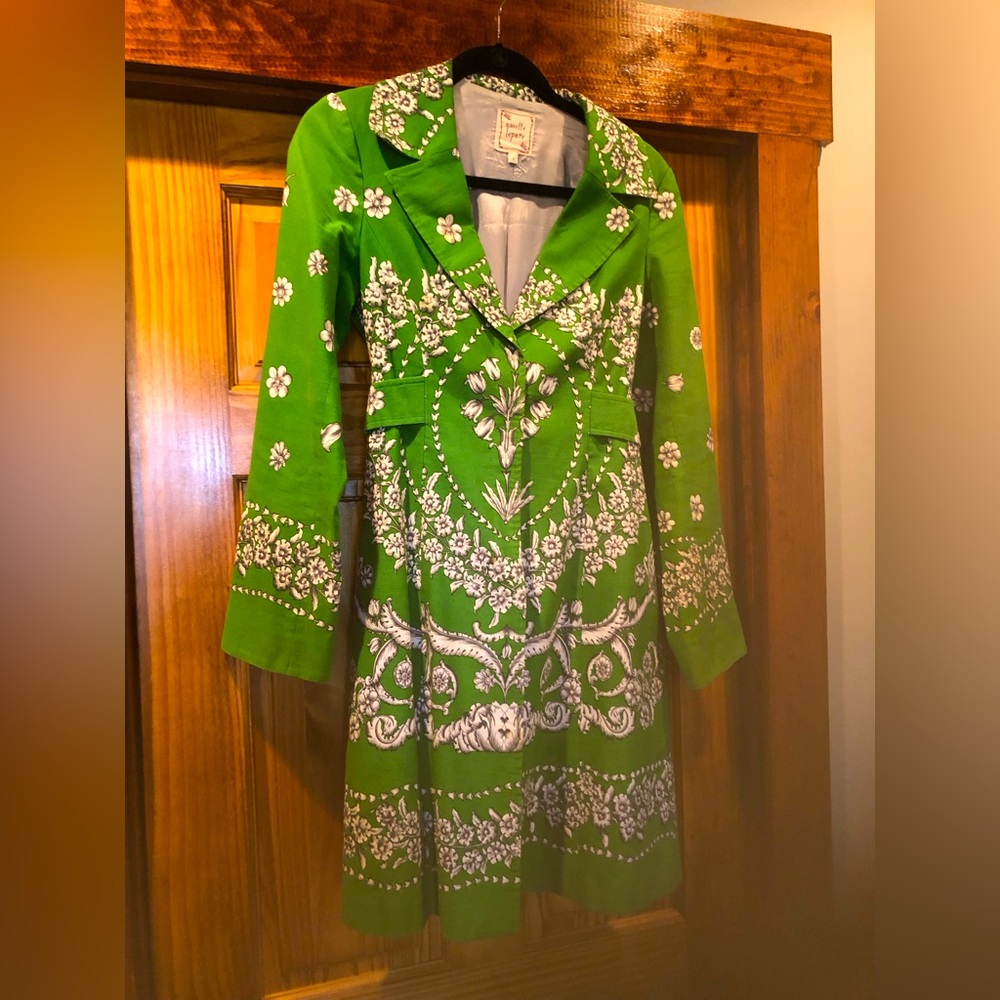 Nanette Lepore green long jacket size 6